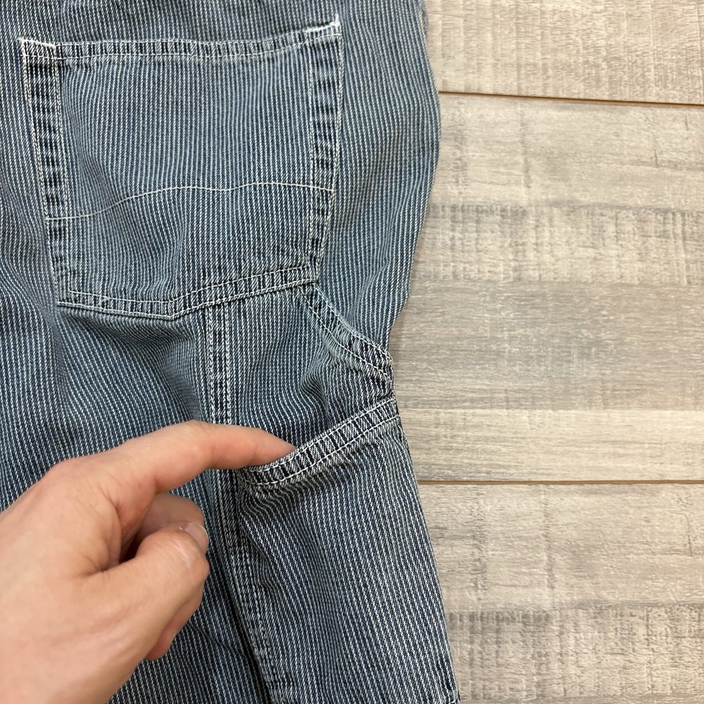 OshKosh B'gosh Vintage Hickory Striped Work Pants Railroad Women 12 Short Blue - Picture 14 of 16